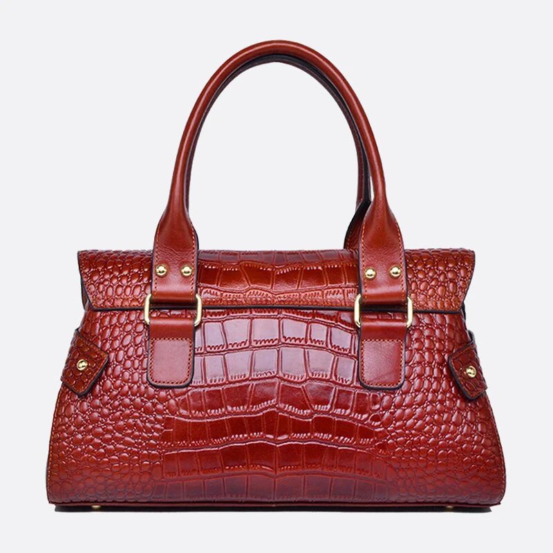 Crocodile effect leather bag