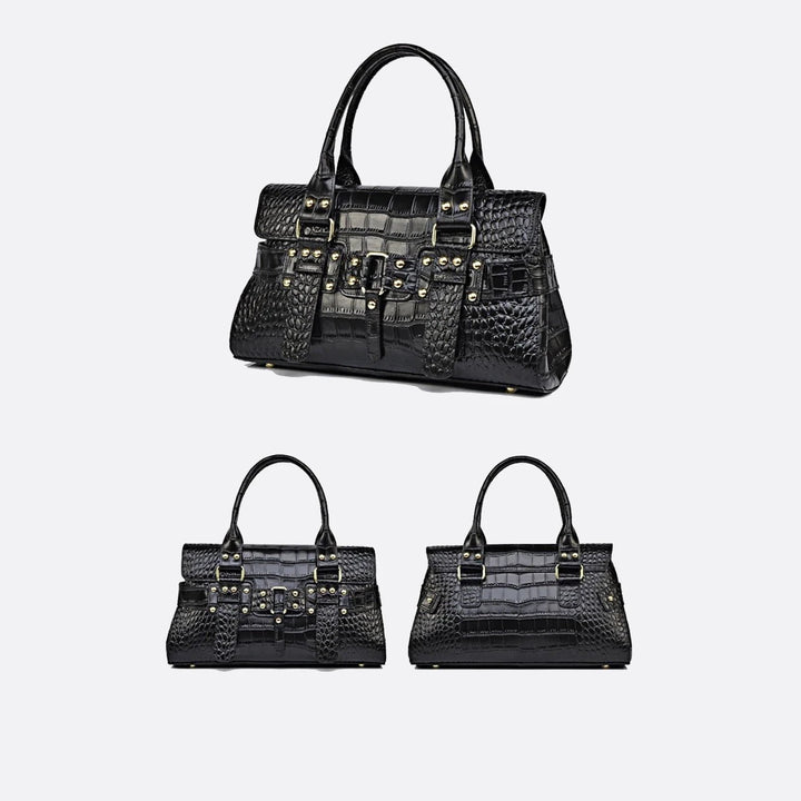 Crocodile Effect Leather Handbag