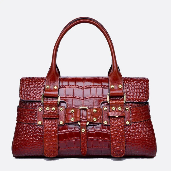 sac à main cuir croco rouge