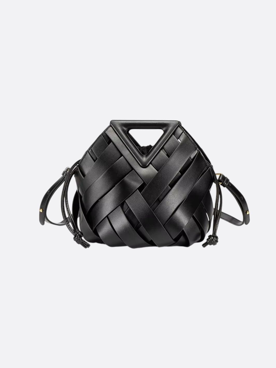 sac cuir tressé noir