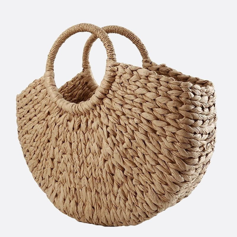 sac beige paille