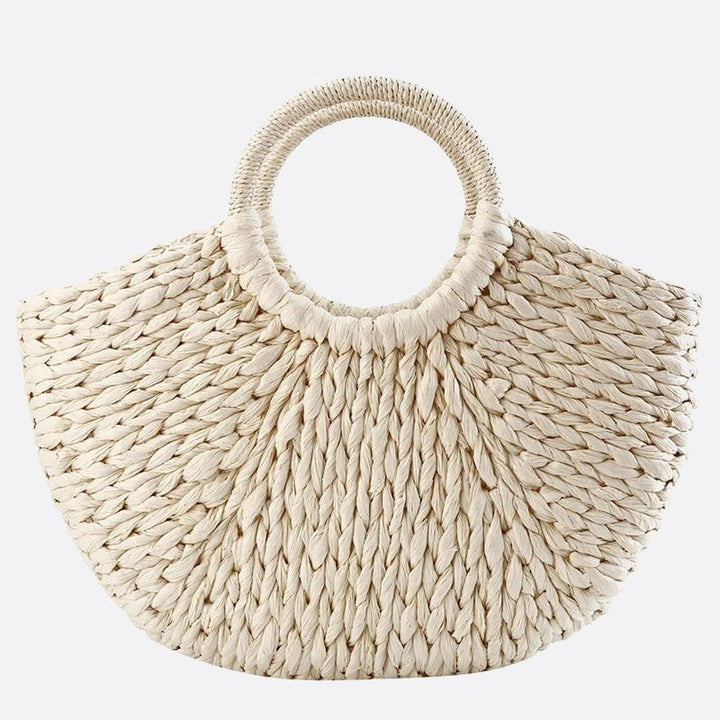 sac paille blanc