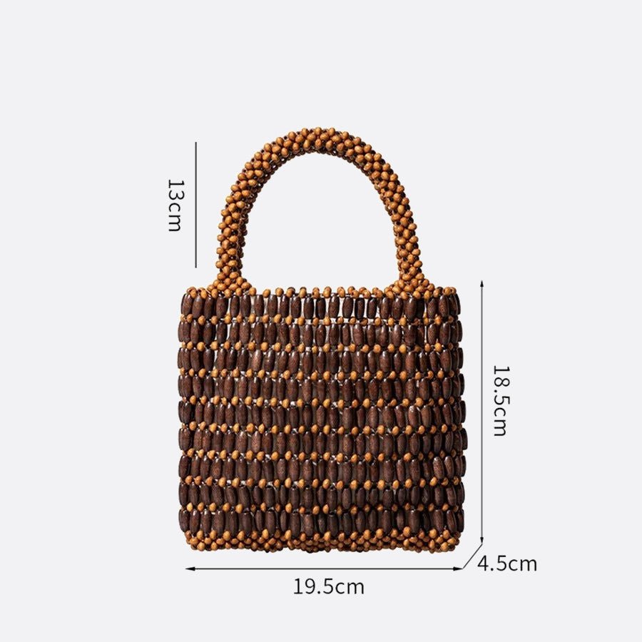 Wooden beaded handbag