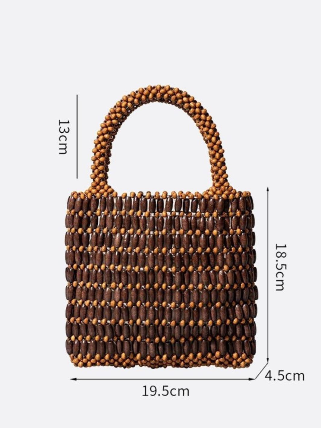 Wooden bead handbag