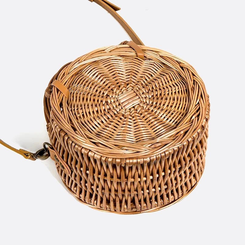 Round Rattan Handbag 