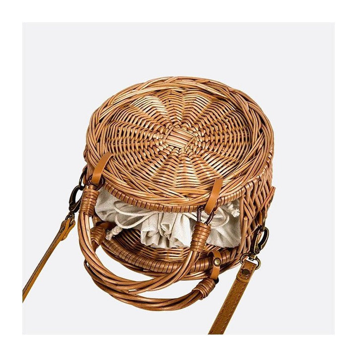 Round Rattan Handbag 