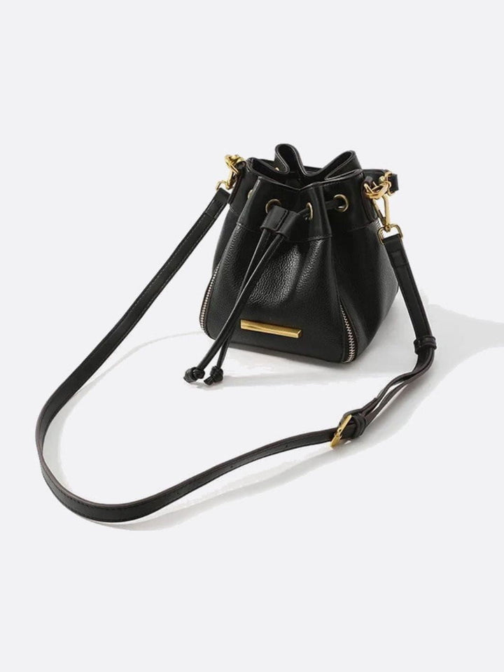 Sac seau cuir noir