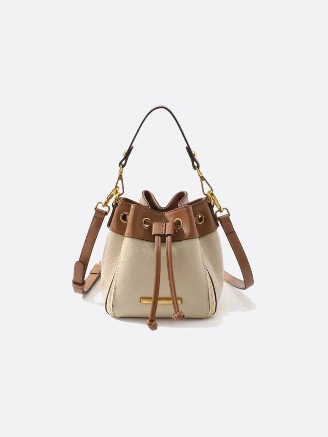 Sac à main seau cuir beige