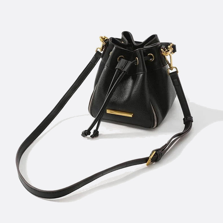 sac seau cuir noir