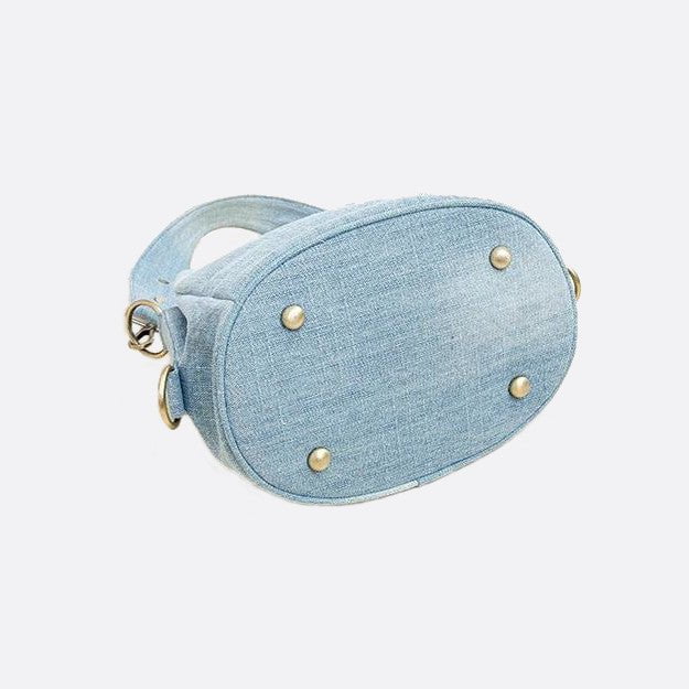 Denim bucket bag