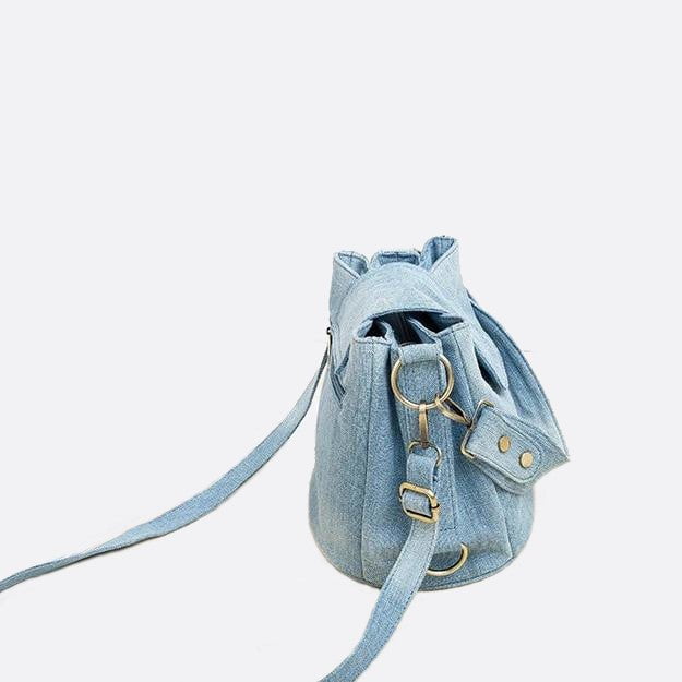 Denim bucket bag