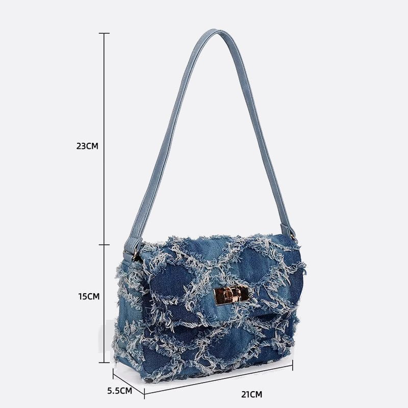 Denim shoulder bag