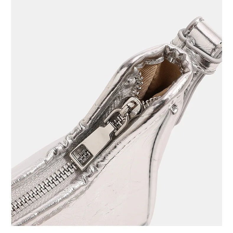 Silver Baguette Bag