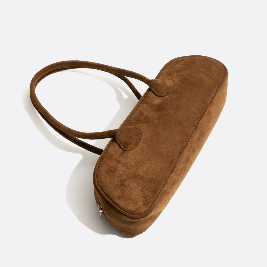 Suede baguette bag