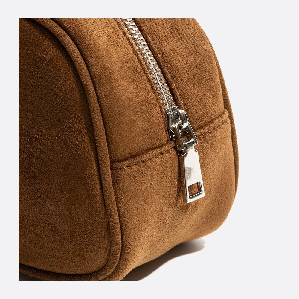 Suede baguette bag