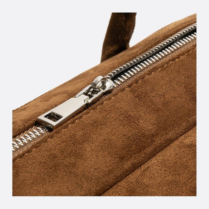 Suede baguette bag