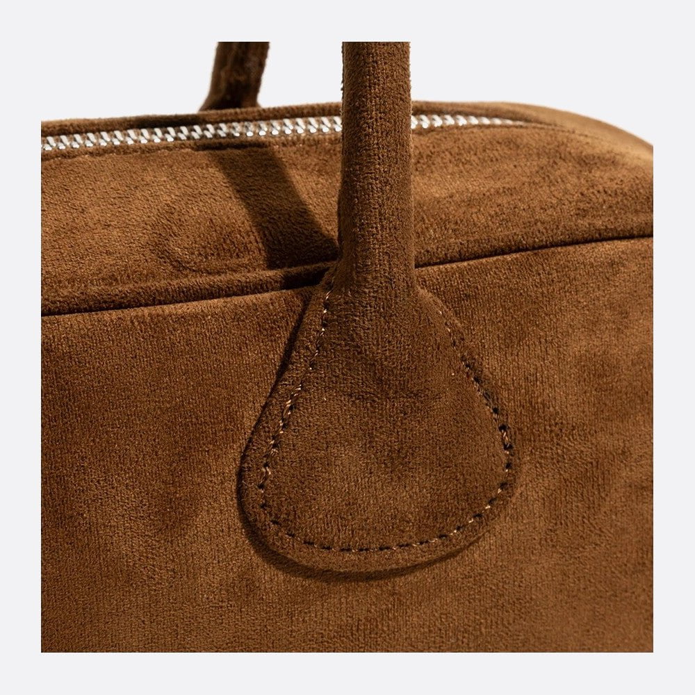 Suede baguette bag