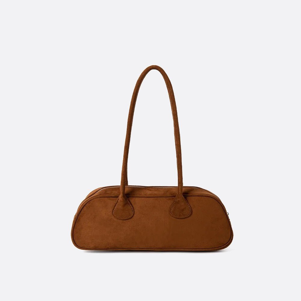 sac baguette daim marron