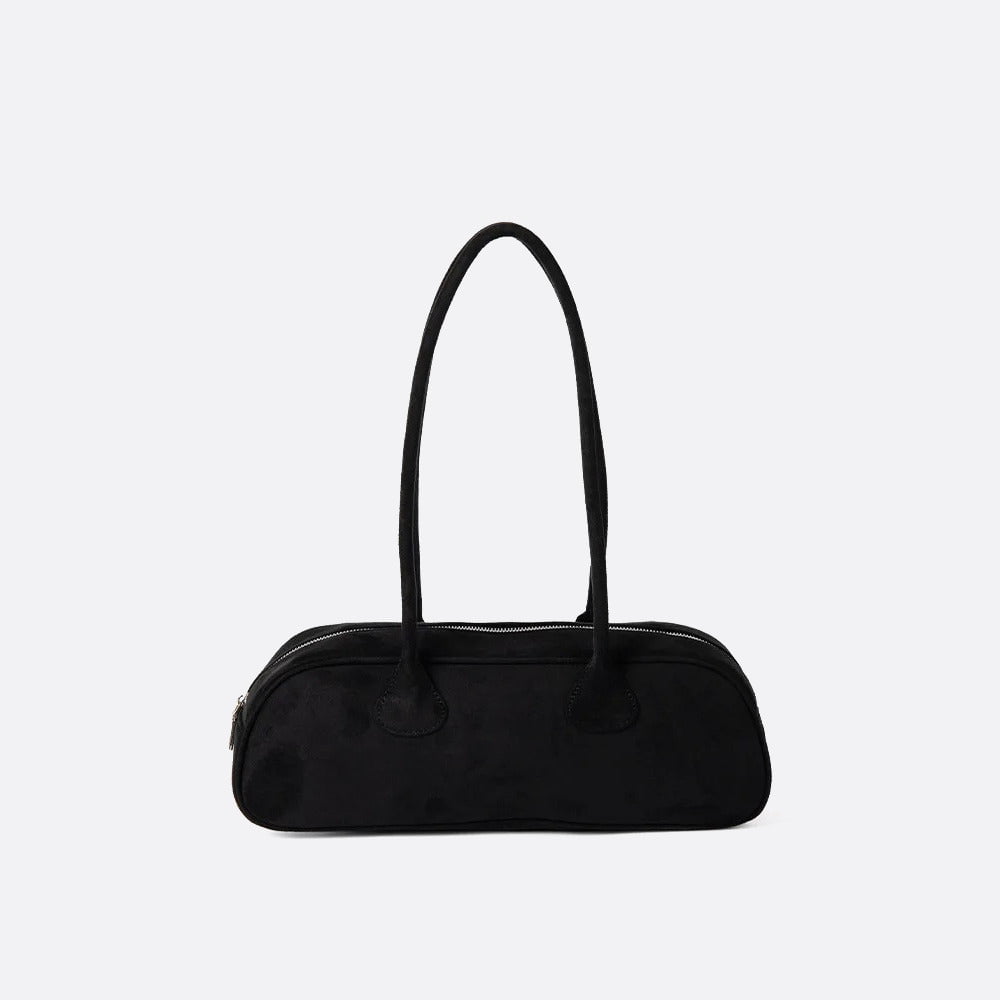 sac baguette daim noir