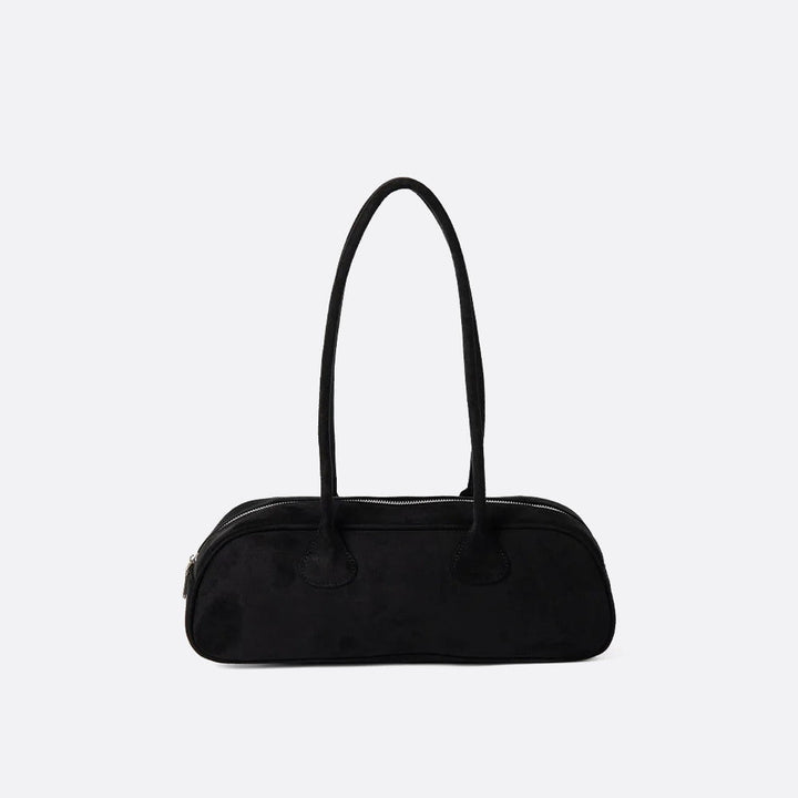 sac baguette daim noir