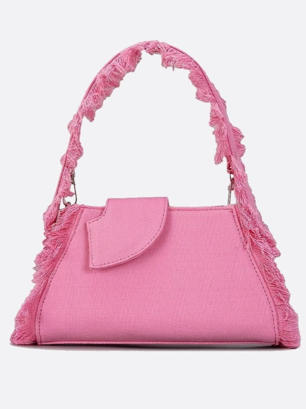 Sac baguette jean rose