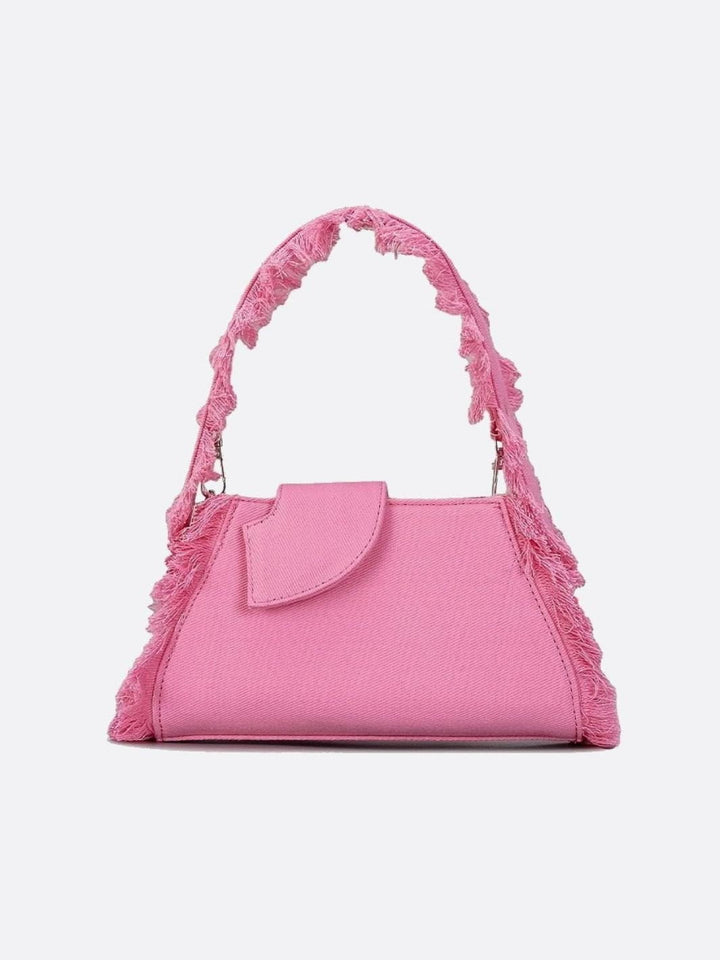 Sac baguette jean rose