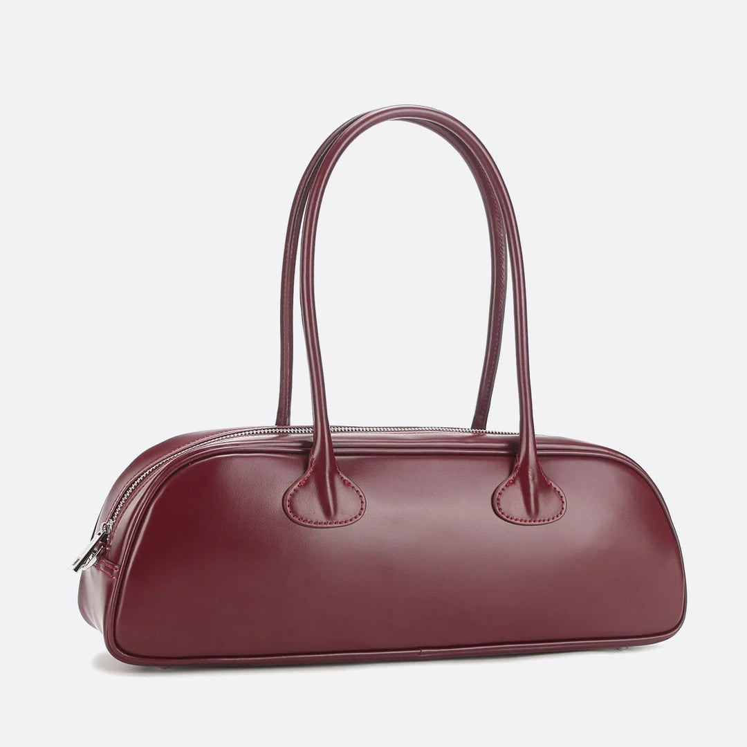 sac baguette cuir bordeaux