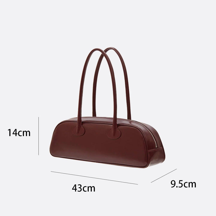 Leather shoulder bag with wide handle 