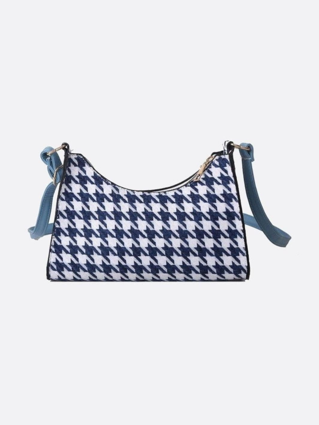 sac pied de poule bleu et blanc