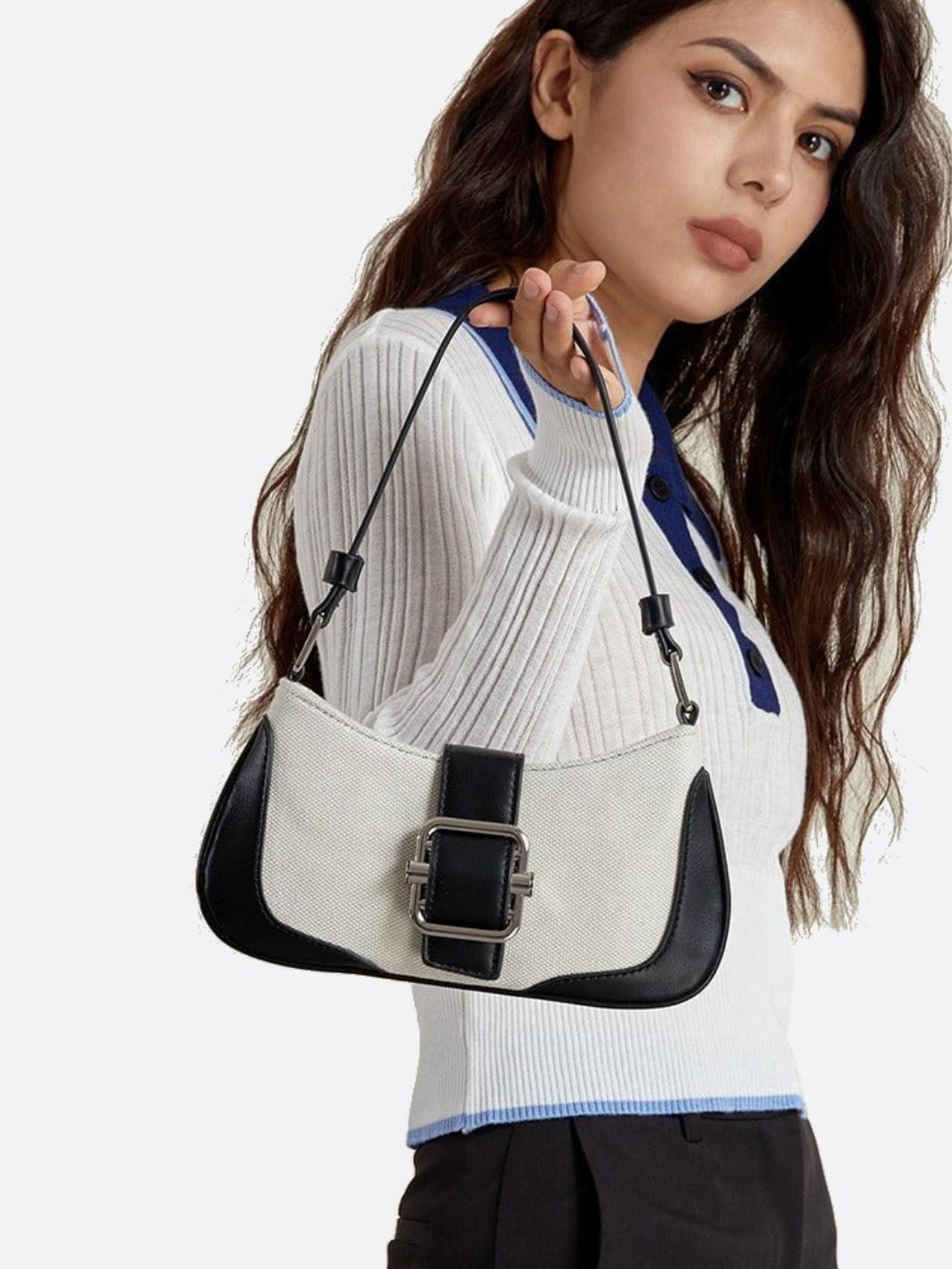 sac femme noir et blanc