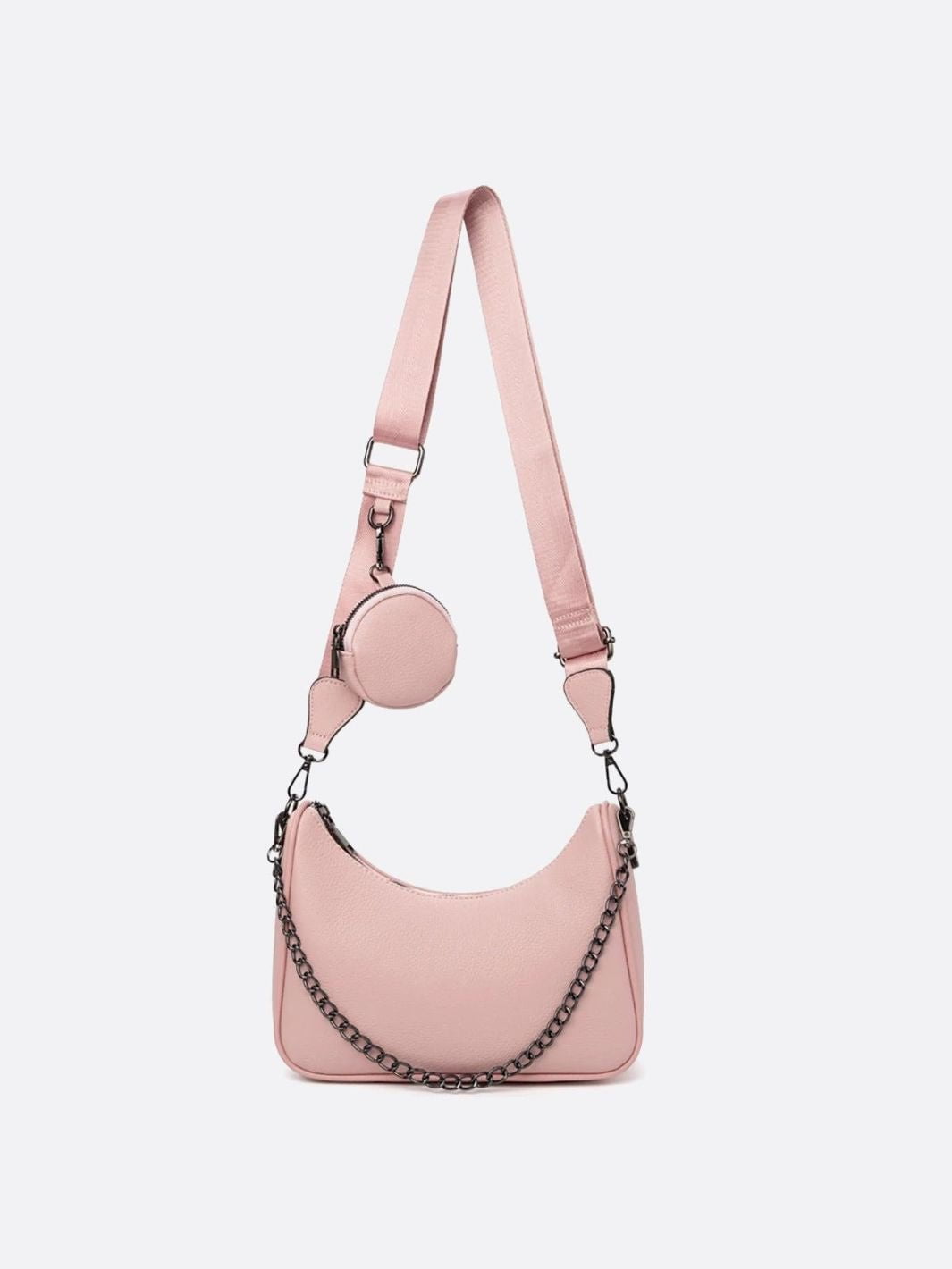 Sac bandoulière avec porte-monnaie rose