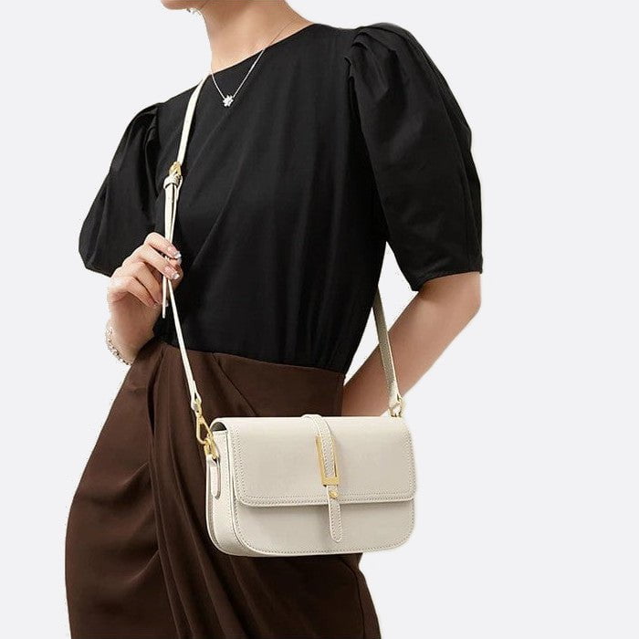 sac bandoulière cuir blanc femme