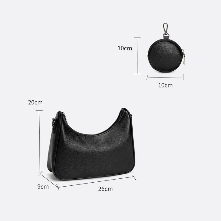 Leather Shoulder Bag with Coin Purse