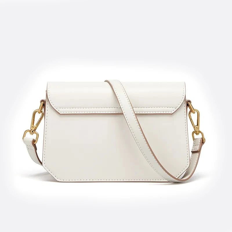 Bolso de hombro de cuero blanco