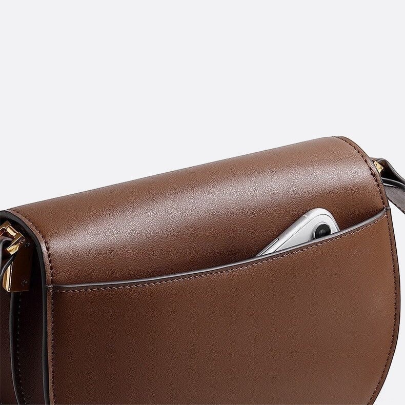 Half-moon leather shoulder bag 