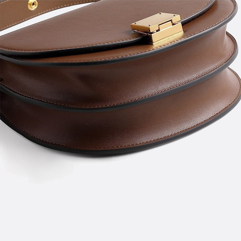 Half-moon leather shoulder bag 