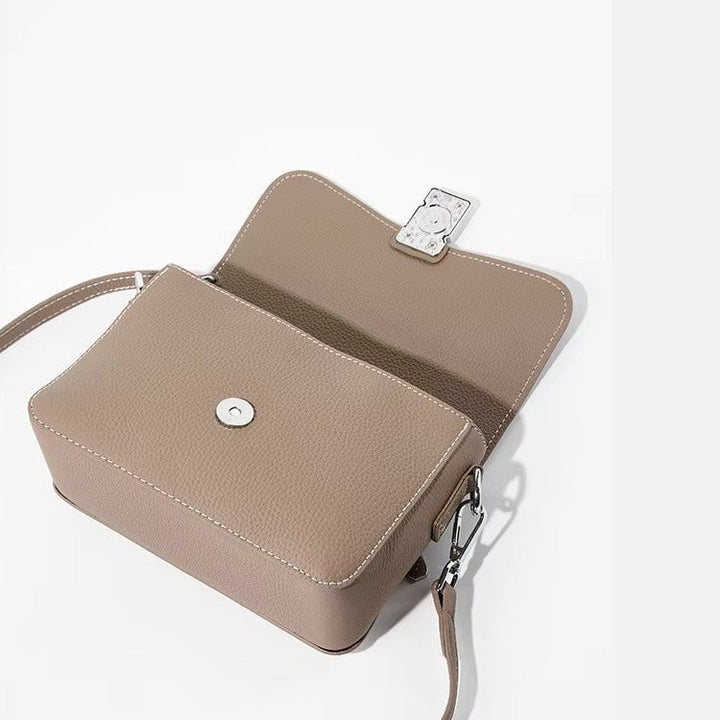 Grained leather shoulder bag