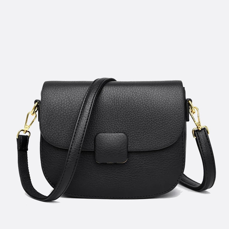 sac bandoulière cuir grainé noir