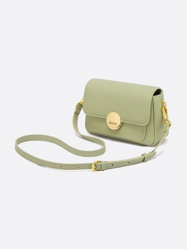 Sac bandoulière cuir vert clair