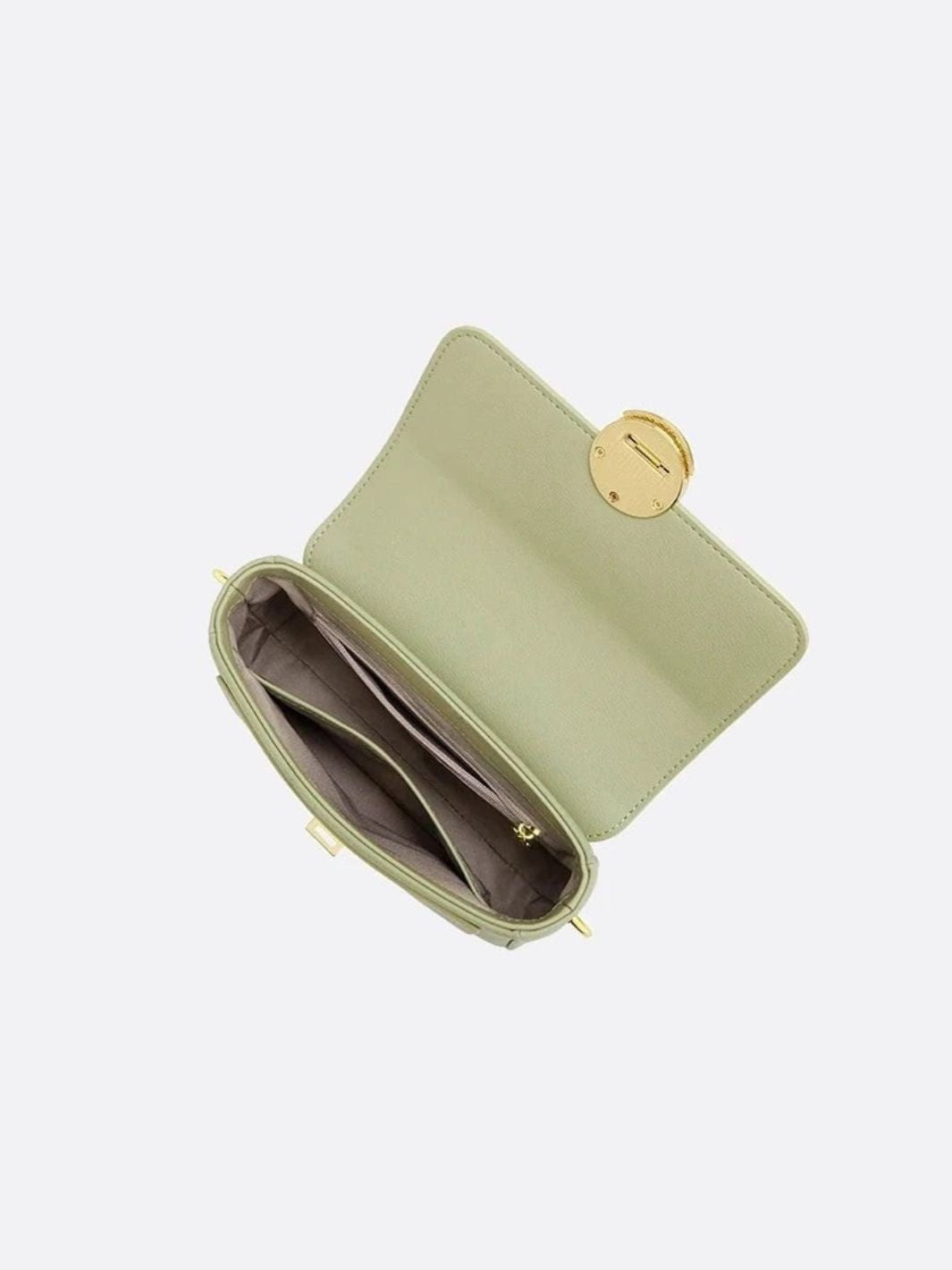 Green leather shoulder bag