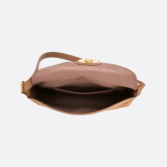 Half moon leather shoulder bag