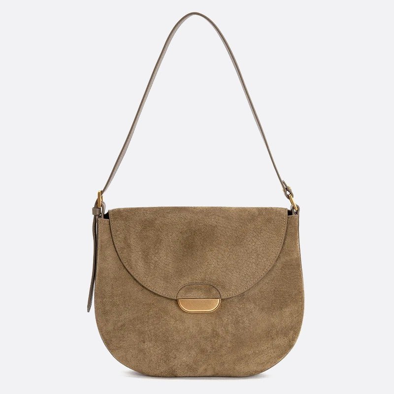 sac bandoulière demi lune cuir vert