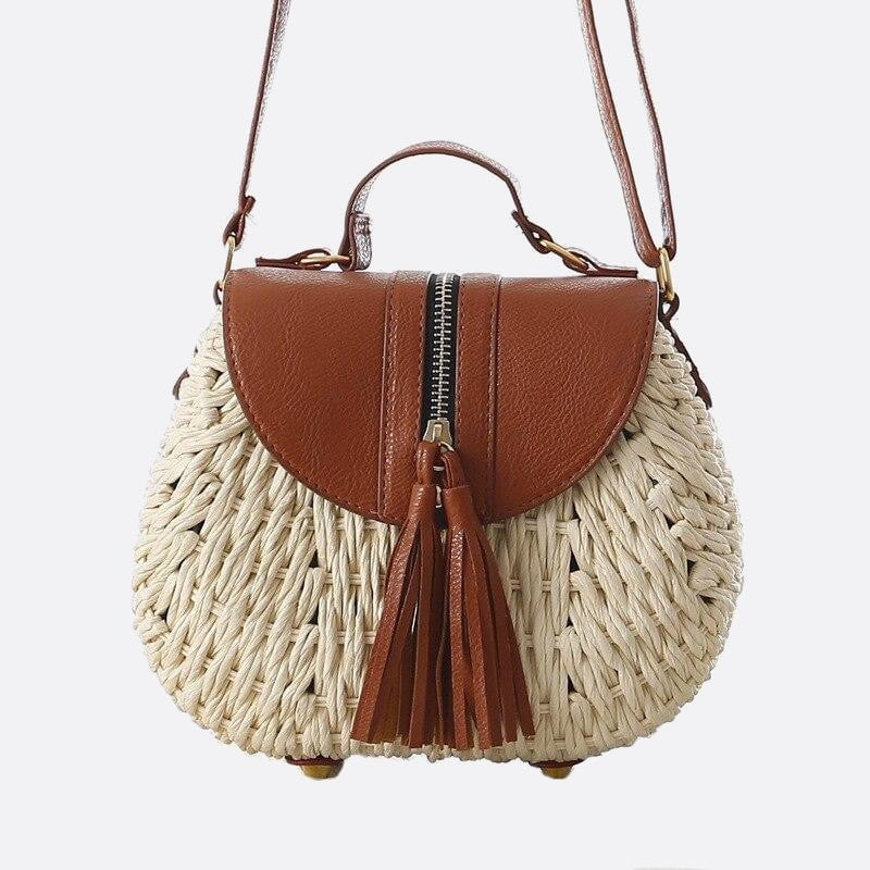 sac bandoulière femme corde beige