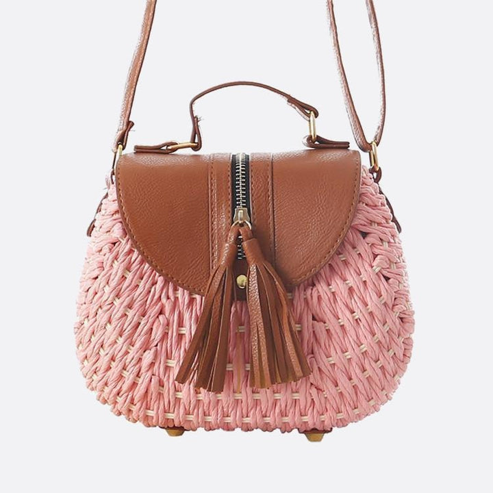 sac bandoulière femme corde rose