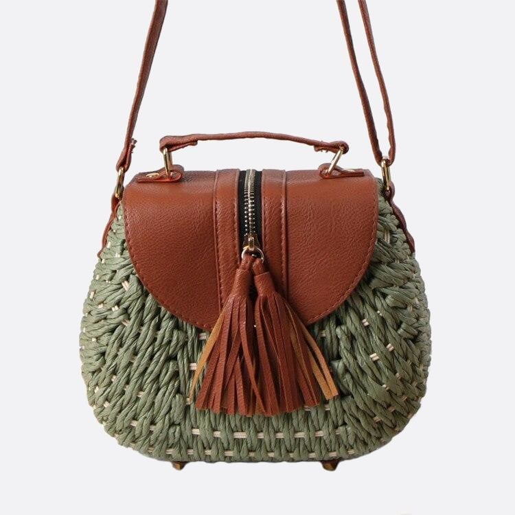 sac bandoulière femme corde vert