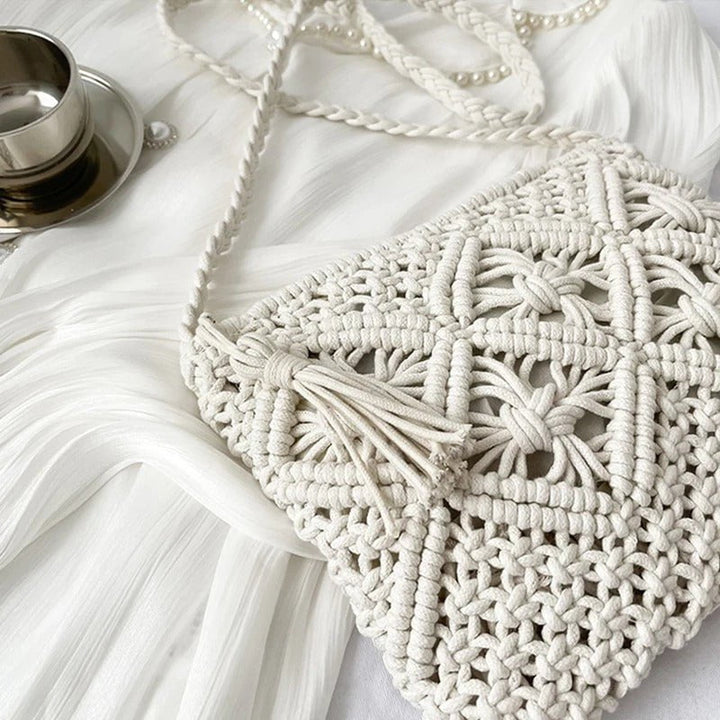 sac crochet blanc