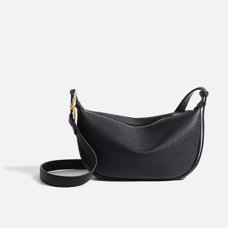 sac bandoulière cuir souple noir