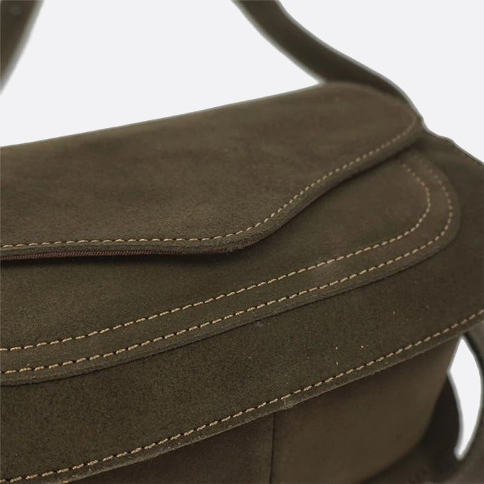 Brown Suede Shoulder Bag