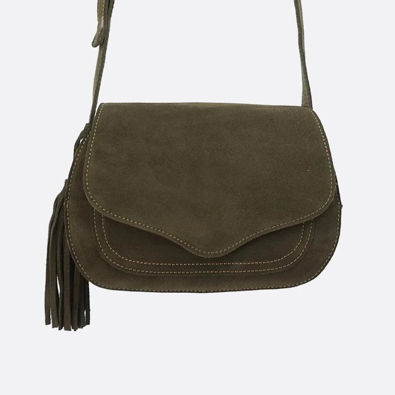 sac bandoulière daim marron