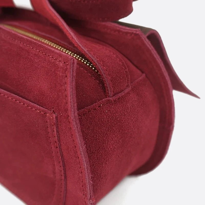 Red Suede Shoulder Bag